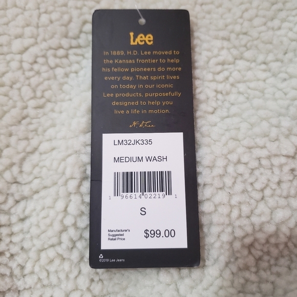 1578- Lee Denim Sherpa Lined Men's Jacket NWT - Picture 7 of 7